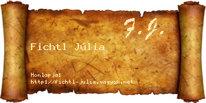Fichtl Júlia névjegykártya